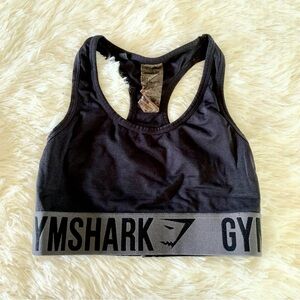 GymShark Black Gray Racer back Sports Bra XS